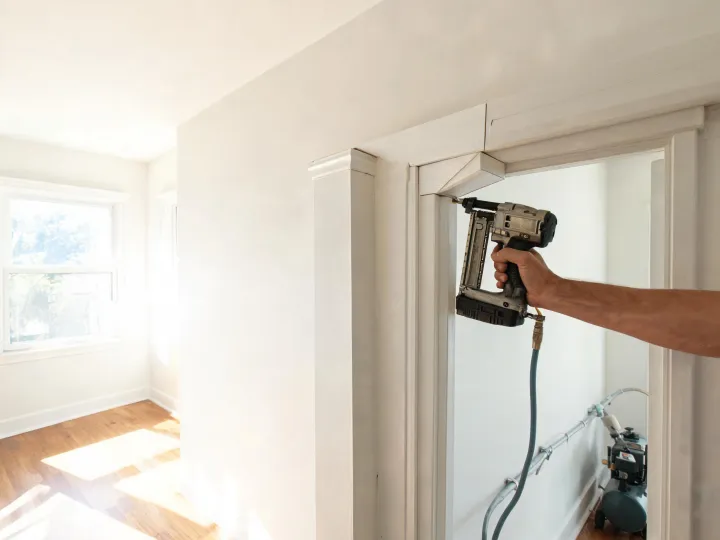 Finish nailer trim installation